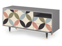 New Mueble de TV - 125х56х41 cm - T7 - Butterfly Effect, Cinza Cinzento