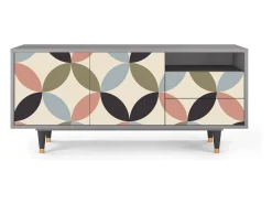 New Mueble de TV - 125х56х41 cm - T7 - Butterfly Effect, Cinza Cinzento