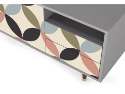 New Mueble de TV - 125х56х41 cm - T7 - Butterfly Effect, Cinza Cinzento