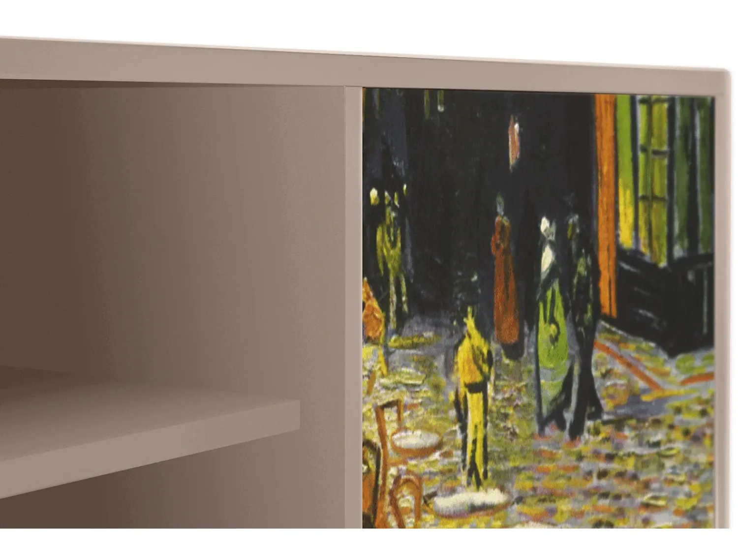 Móvel De Tv* Mueble de TV - 170х69х48 cm - T2 - Café Terrace at Night, Latte Bege
