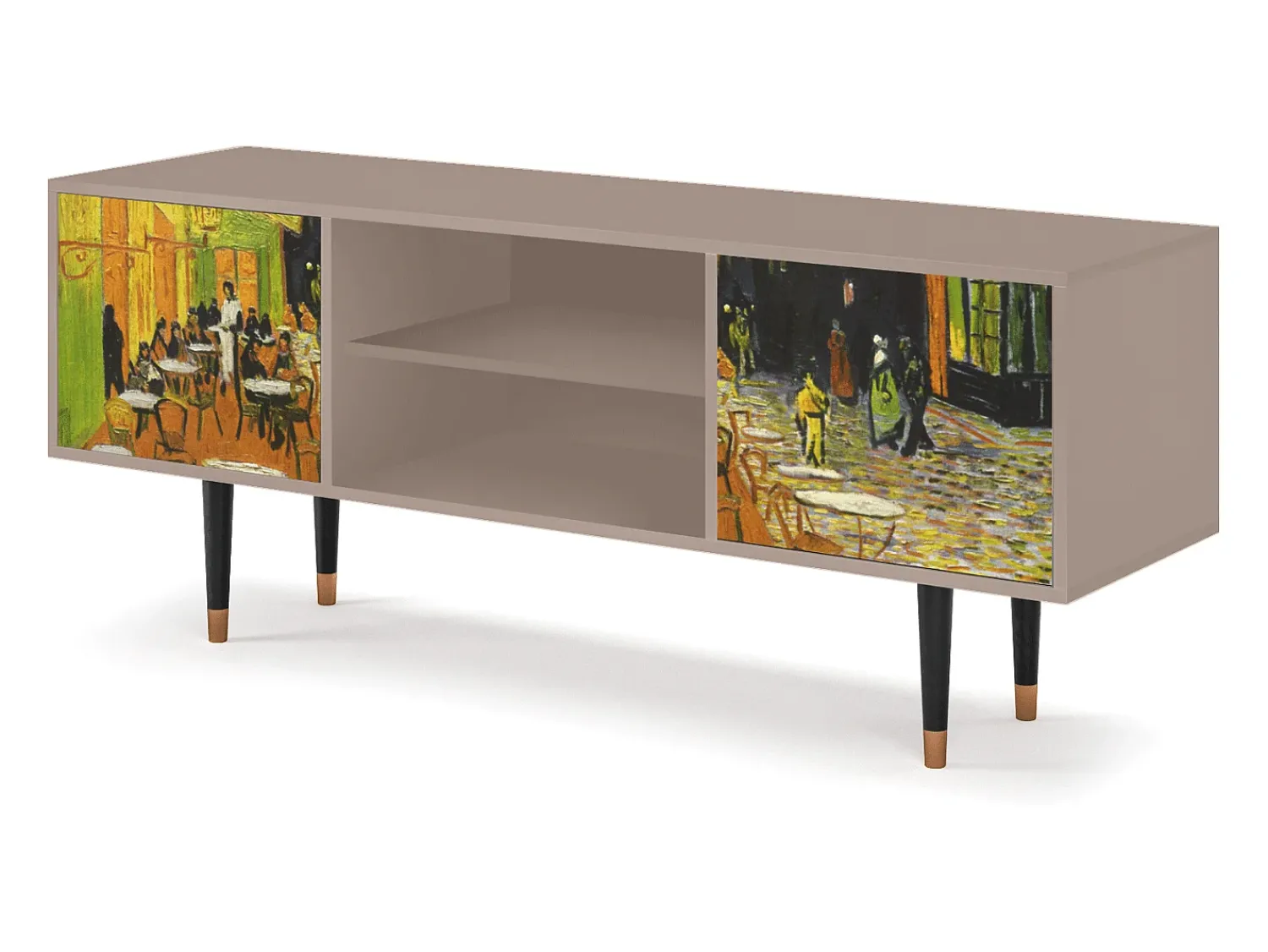 Móvel De Tv* Mueble de TV - 170х69х48 cm - T2 - Café Terrace at Night, Latte Bege
