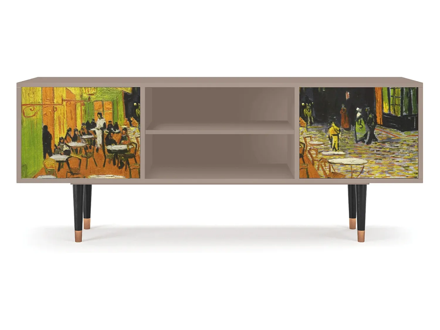 Móvel De Tv* Mueble de TV - 170х69х48 cm - T2 - Café Terrace at Night, Latte Bege