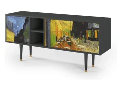 Mueble de TV - 150х69х41 cm - T5 - Café Terrace at Night, Antracite^ Móvel De Tv