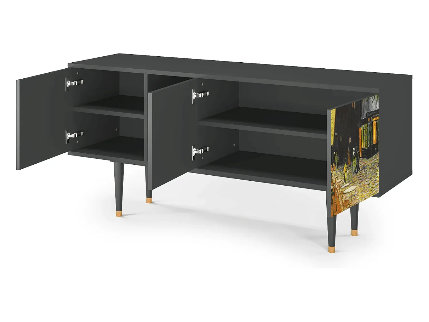 Mueble de TV - 150х69х41 cm - T5 - Café Terrace at Night, Antracite^ Móvel De Tv