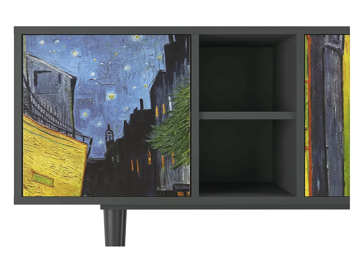 Mueble de TV - 150х69х41 cm - T5 - Café Terrace at Night, Antracite^ Móvel De Tv