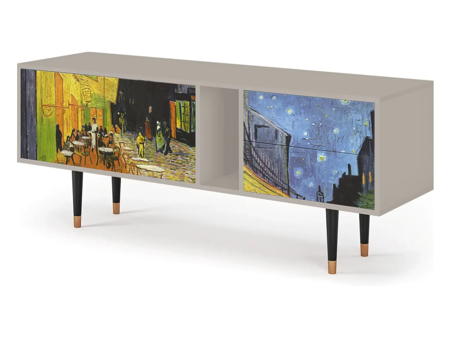 Móvel De Tv* Mueble de TV - 170х69х48 cm - T1 - Café Terrace at Night, Areia Bege
