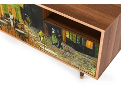 Móvel De Tv* Mueble de TV - 125х56х41 cm - T7 - Café Terrace at Night, Nogueira Castanho