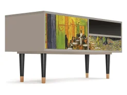 Móvel De Tv| Mueble de TV - 115х59х48 cm - T3 - Café Terrace at Night, Areia Bege