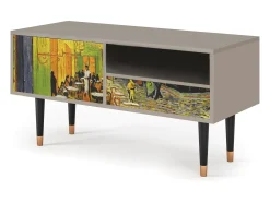 Móvel De Tv| Mueble de TV - 115х59х48 cm - T3 - Café Terrace at Night, Areia Bege