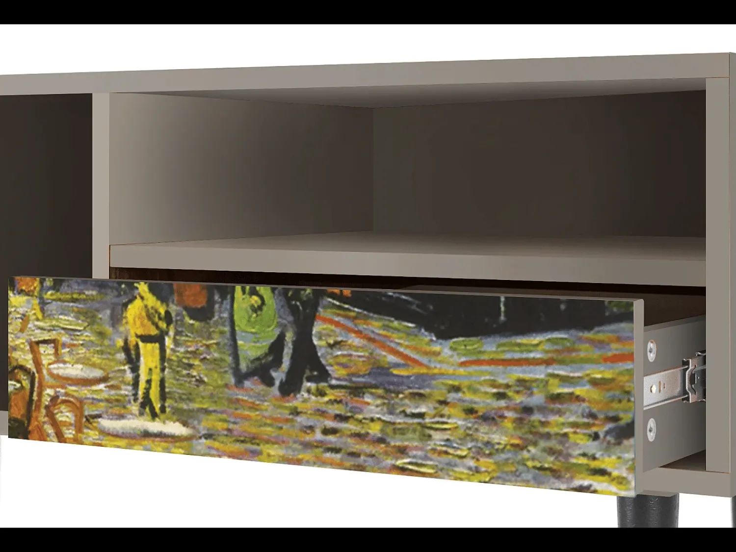 Móvel De Tv| Mueble de TV - 115х59х48 cm - T3 - Café Terrace at Night, Areia Bege