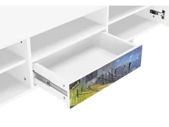 Móvel De Tv* Mueble de TV - 170х59х41 cm - T6 - Café Terrace at Night, Branco Bege