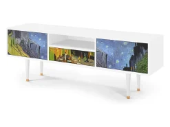Móvel De Tv* Mueble de TV - 170х59х41 cm - T6 - Café Terrace at Night, Branco Bege