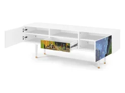 Móvel De Tv* Mueble de TV - 170х59х41 cm - T6 - Café Terrace at Night, Branco Bege