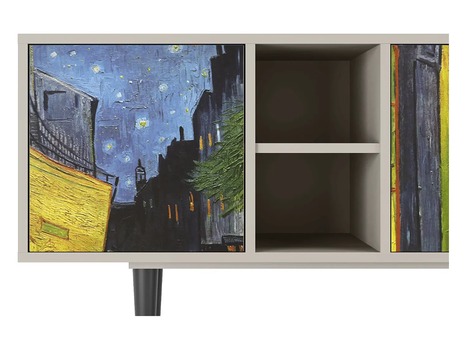 Móvel De Tv* Mueble de TV - 150х69х41 cm - T5 - Café Terrace at Night, Areia Bege