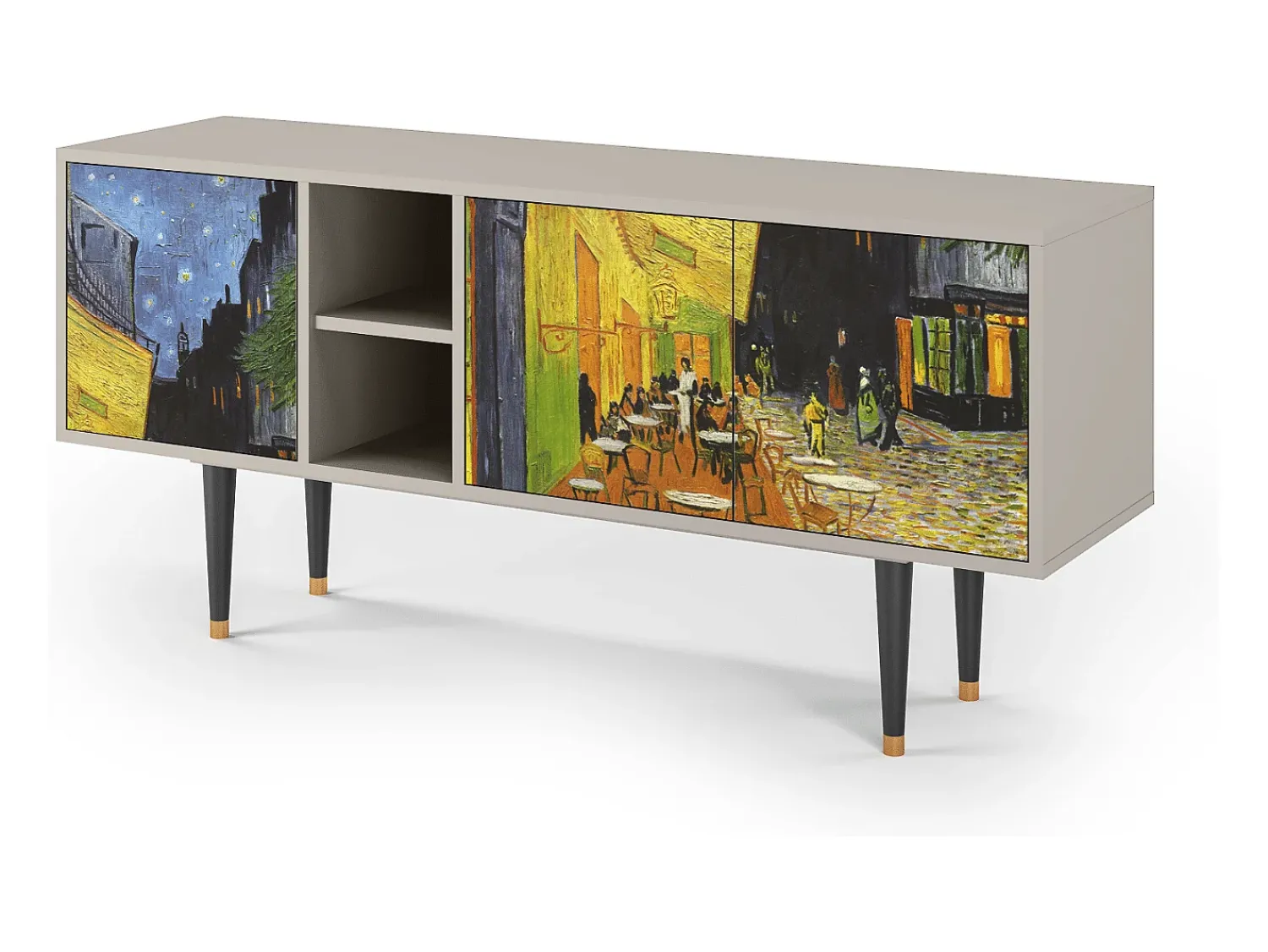 Móvel De Tv* Mueble de TV - 150х69х41 cm - T5 - Café Terrace at Night, Areia Bege