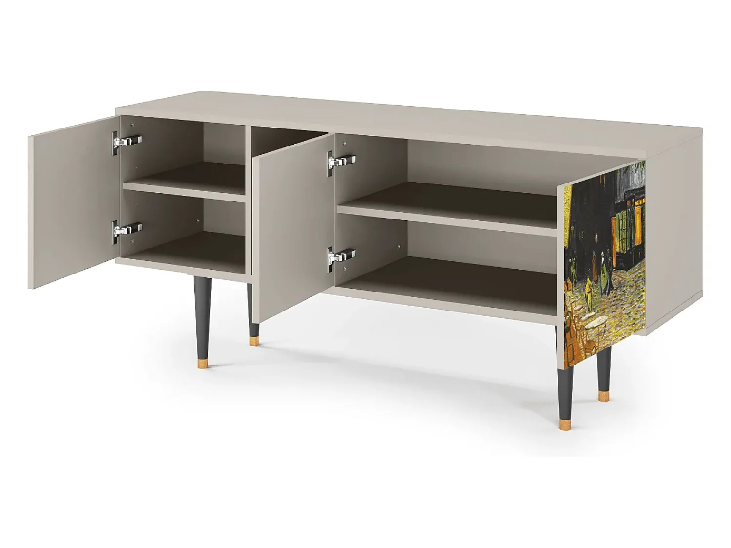 Móvel De Tv* Mueble de TV - 150х69х41 cm - T5 - Café Terrace at Night, Areia Bege