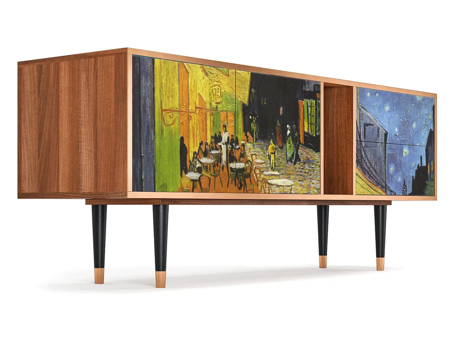 Mueble de TV - 170х69х48 cm - T1 - Café Terrace at Night, Nogueira^ Móvel De Tv