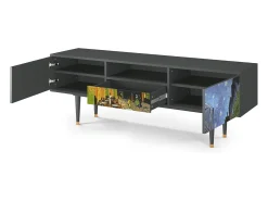 Móvel De Tv* Mueble de TV - 170х59х41 cm - T6 - Café Terrace at Night, Antracite Cinza antracite