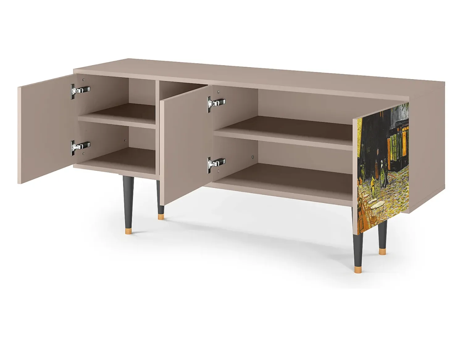 Móvel De Tv* Mueble de TV - 150х69х41 cm - T5 - Café Terrace at Night, Latte Bege