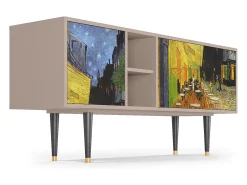 Móvel De Tv* Mueble de TV - 150х69х41 cm - T5 - Café Terrace at Night, Latte Bege