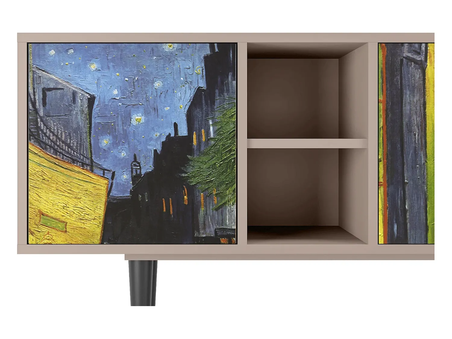 Móvel De Tv* Mueble de TV - 150х69х41 cm - T5 - Café Terrace at Night, Latte Bege