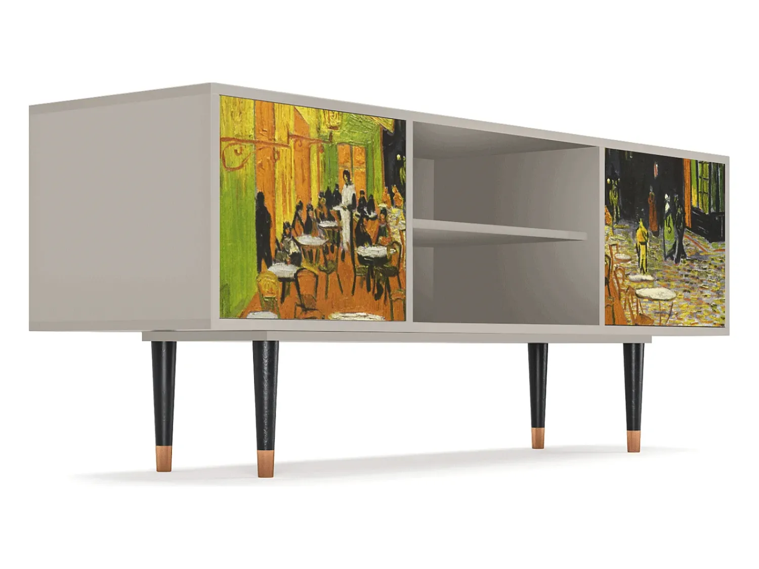 Móvel De Tv* Mueble de TV - 170х69х48 cm - T2 - Café Terrace at Night, Areia Bege