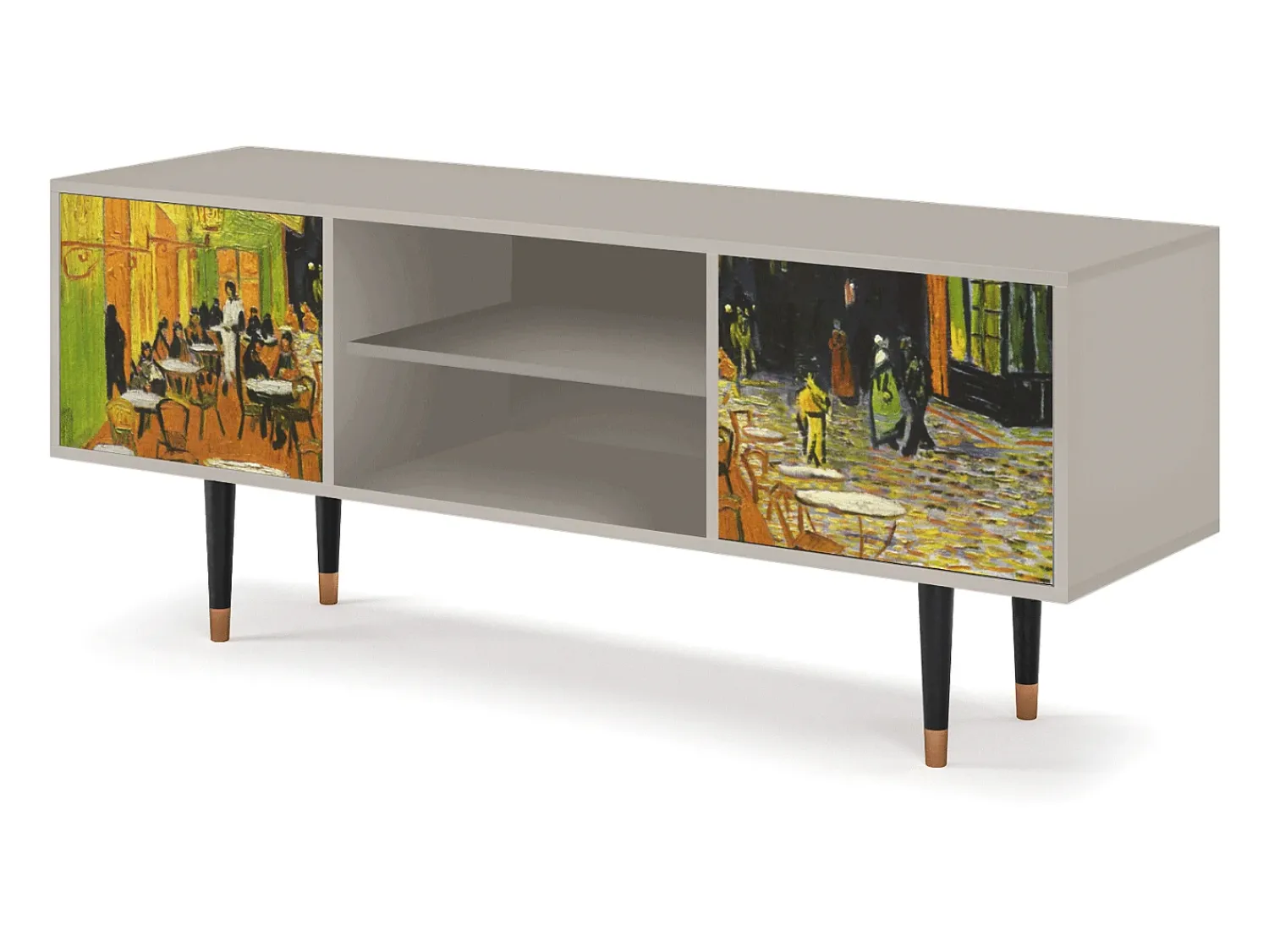 Móvel De Tv* Mueble de TV - 170х69х48 cm - T2 - Café Terrace at Night, Areia Bege