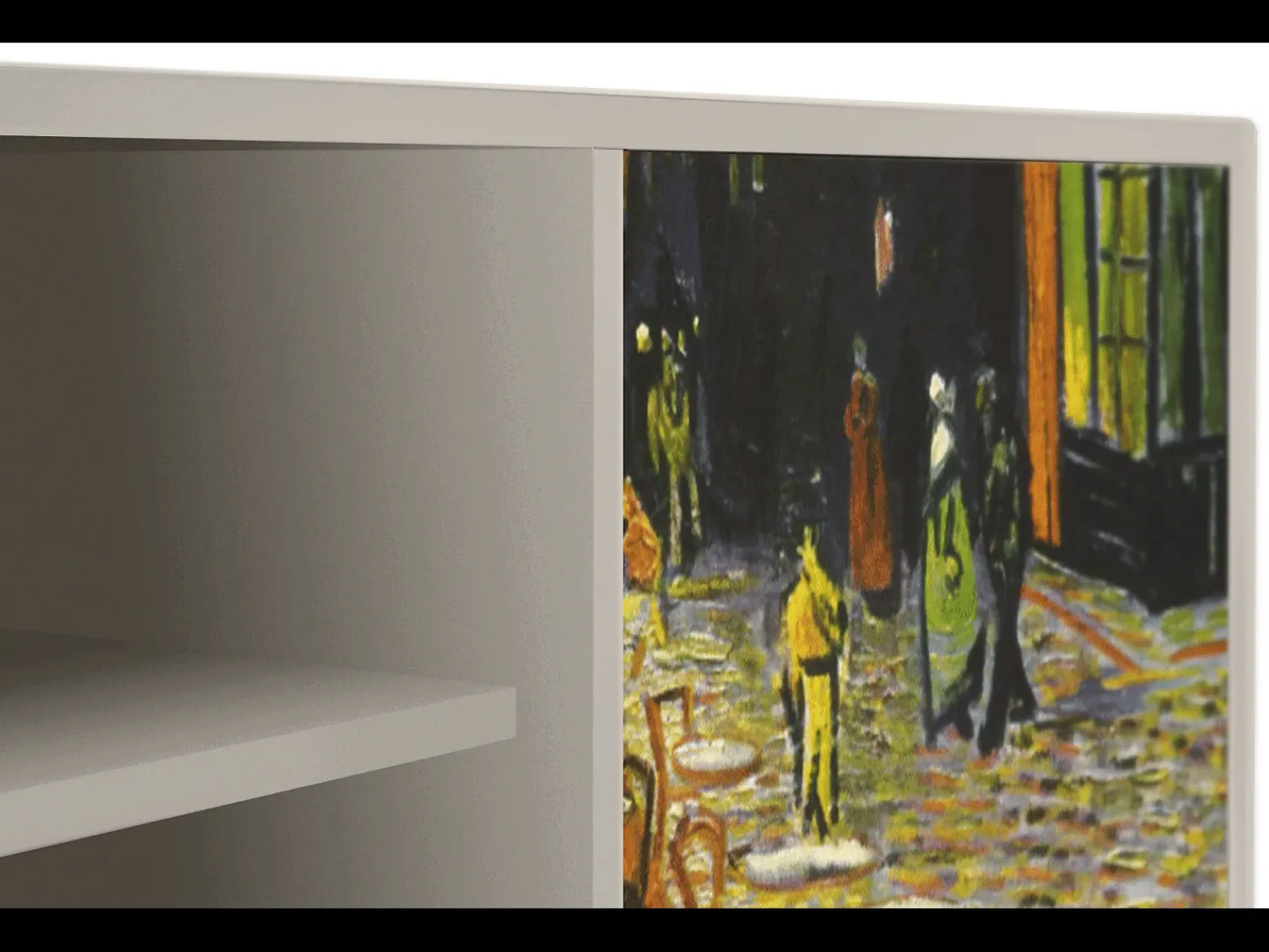 Móvel De Tv* Mueble de TV - 170х69х48 cm - T2 - Café Terrace at Night, Areia Bege