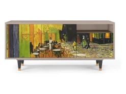 Móvel De Tv* Mueble de TV - 125х56х41 cm - T7 - Café Terrace at Night, Latte Bege