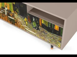 Móvel De Tv* Mueble de TV - 125х56х41 cm - T7 - Café Terrace at Night, Latte Bege