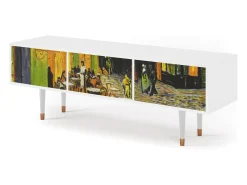Móvel De Tv| Mueble de TV - 170х59х48 cm - T4 - Café Terrace at Night, Branco Bege