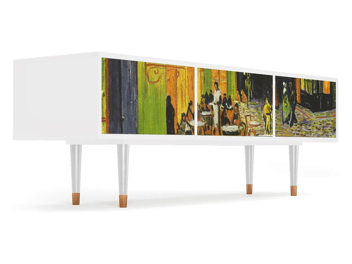 Móvel De Tv| Mueble de TV - 170х59х48 cm - T4 - Café Terrace at Night, Branco Bege