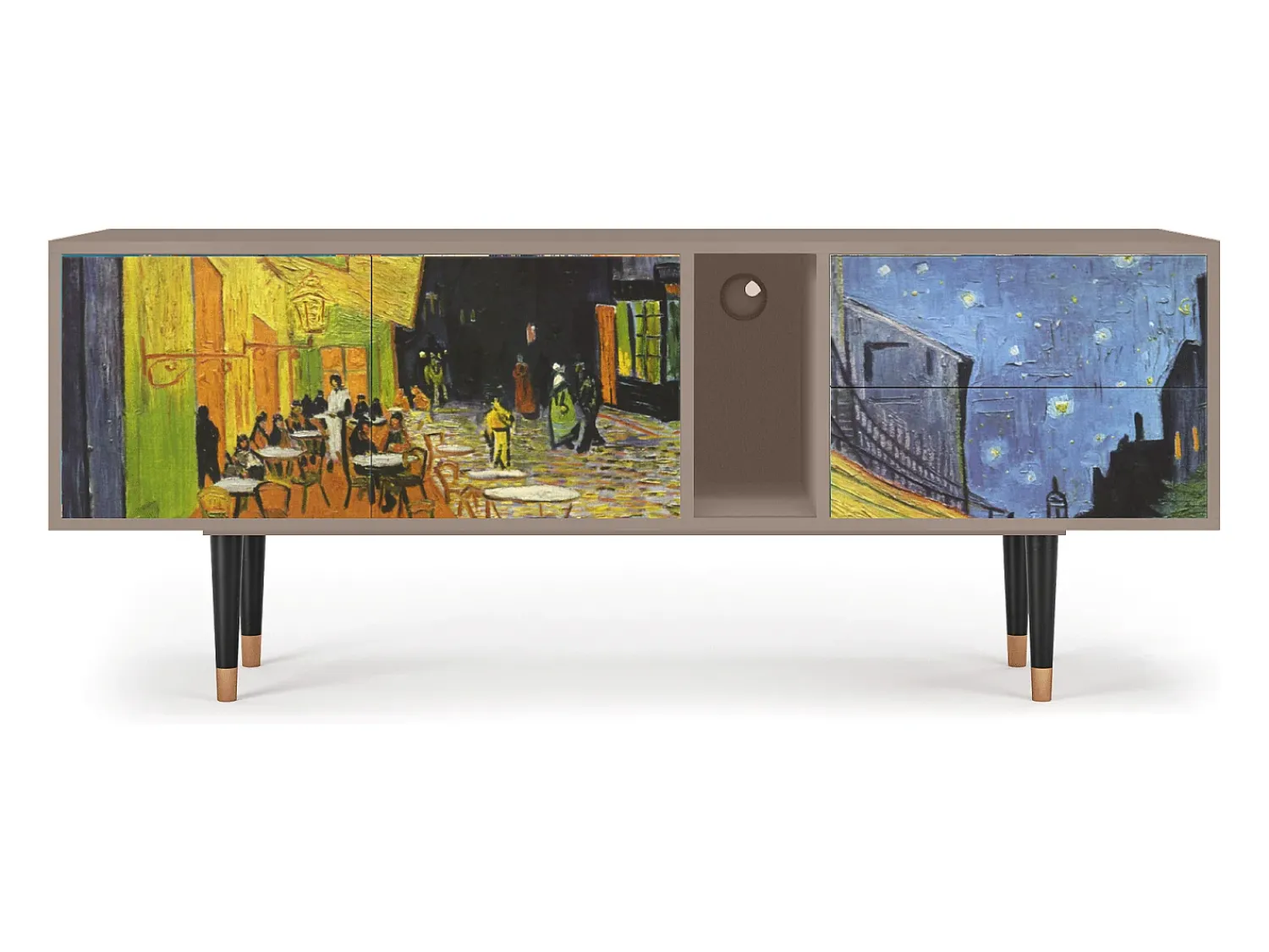 Móvel De Tv* Mueble de TV - 170х69х48 cm - T1 - Café Terrace at Night, Latte Bege