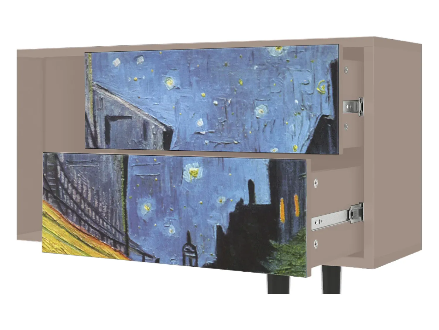 Móvel De Tv* Mueble de TV - 170х69х48 cm - T1 - Café Terrace at Night, Latte Bege