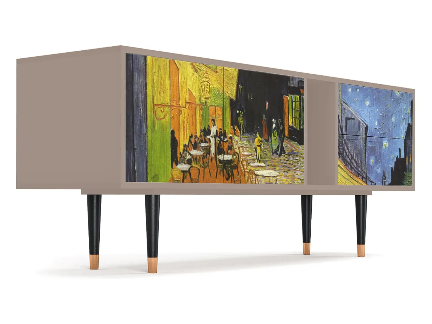 Móvel De Tv* Mueble de TV - 170х69х48 cm - T1 - Café Terrace at Night, Latte Bege
