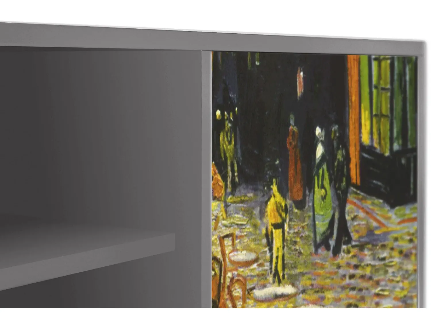 Sale Mueble de TV - 170х69х48 cm - T2 - Café Terrace at Night, Cinza Cinzento