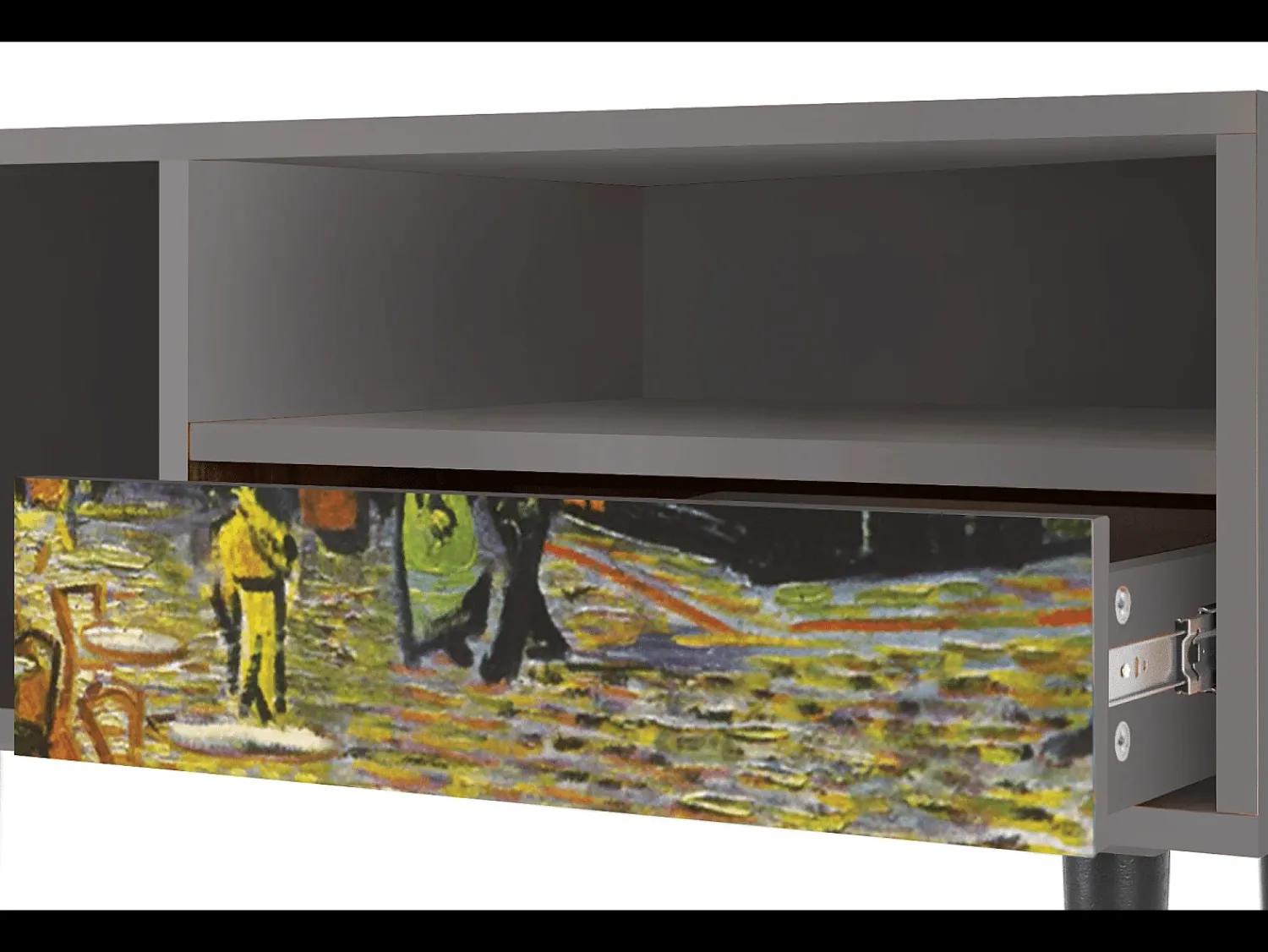 Mueble de TV - 115х59х48 cm - T3 - Café Terrace at Night, Cinza^ Móvel De Tv