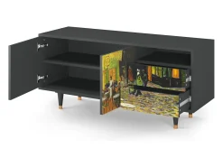 New Mueble de TV - 125х56х41 cm - T7 - Café Terrace at Night, Antracite Cinza antracite