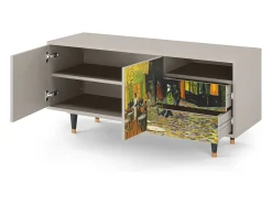 Hot Mueble de TV - 125х56х41 cm - T7 - Café Terrace at Night, Areia Bege