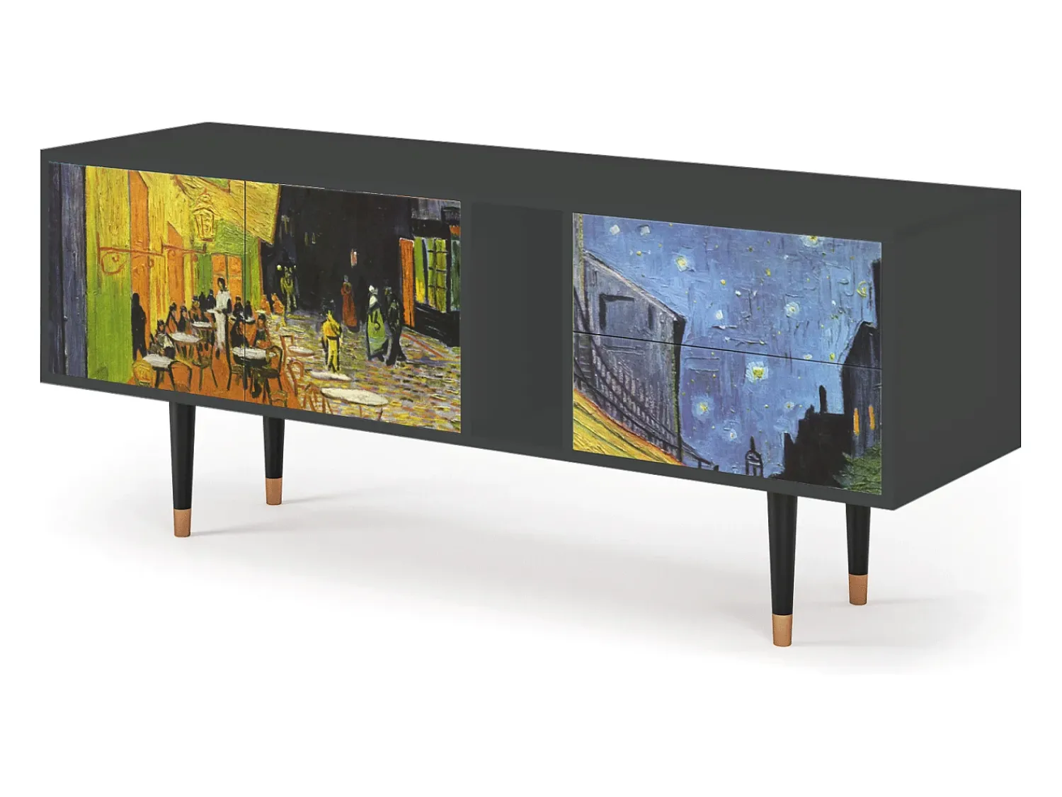 Mueble de TV - 170х69х48 cm - T1 - Café Terrace at Night, Antracite^ Móvel De Tv