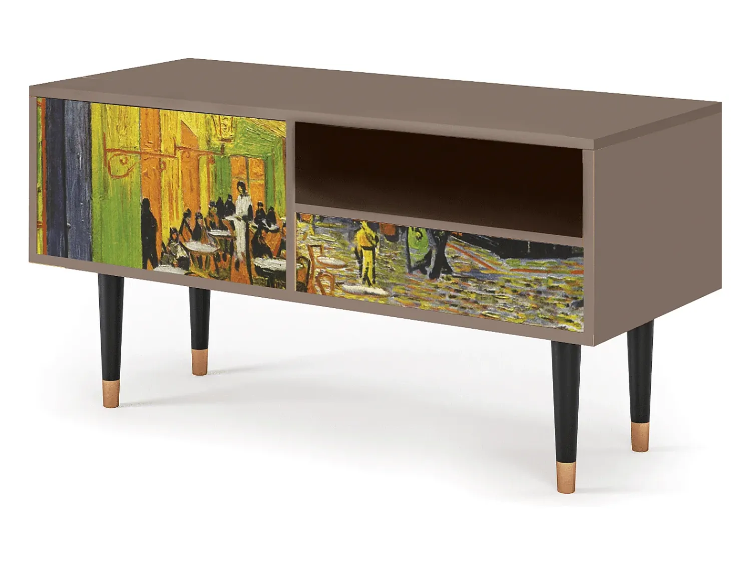 Mueble de TV - 115х59х48 cm - T3 - Café Terrace at Night, Latte^ Móvel De Tv