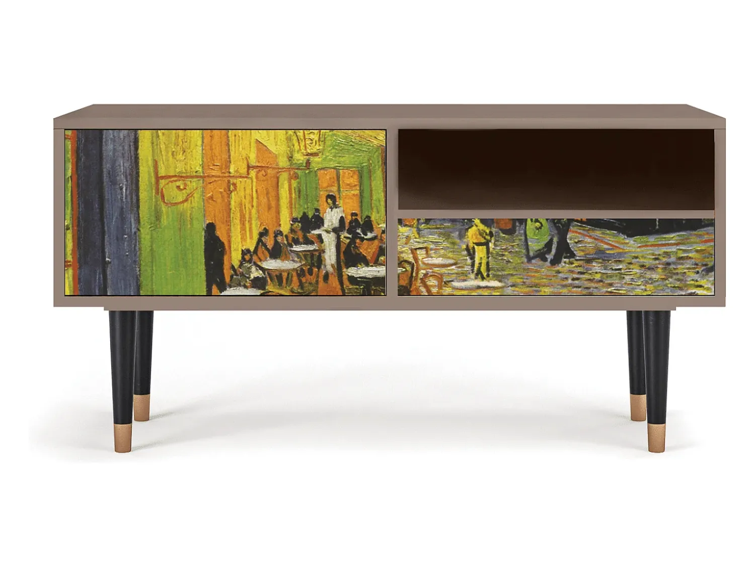 Mueble de TV - 115х59х48 cm - T3 - Café Terrace at Night, Latte^ Móvel De Tv