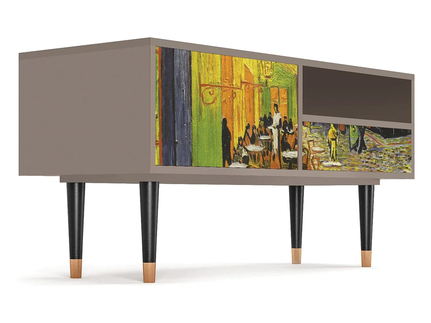 Mueble de TV - 115х59х48 cm - T3 - Café Terrace at Night, Latte^ Móvel De Tv