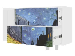 Móvel De Tv| Mueble de TV - 170х69х48 cm - T1 - Café Terrace at Night, Branco Bege