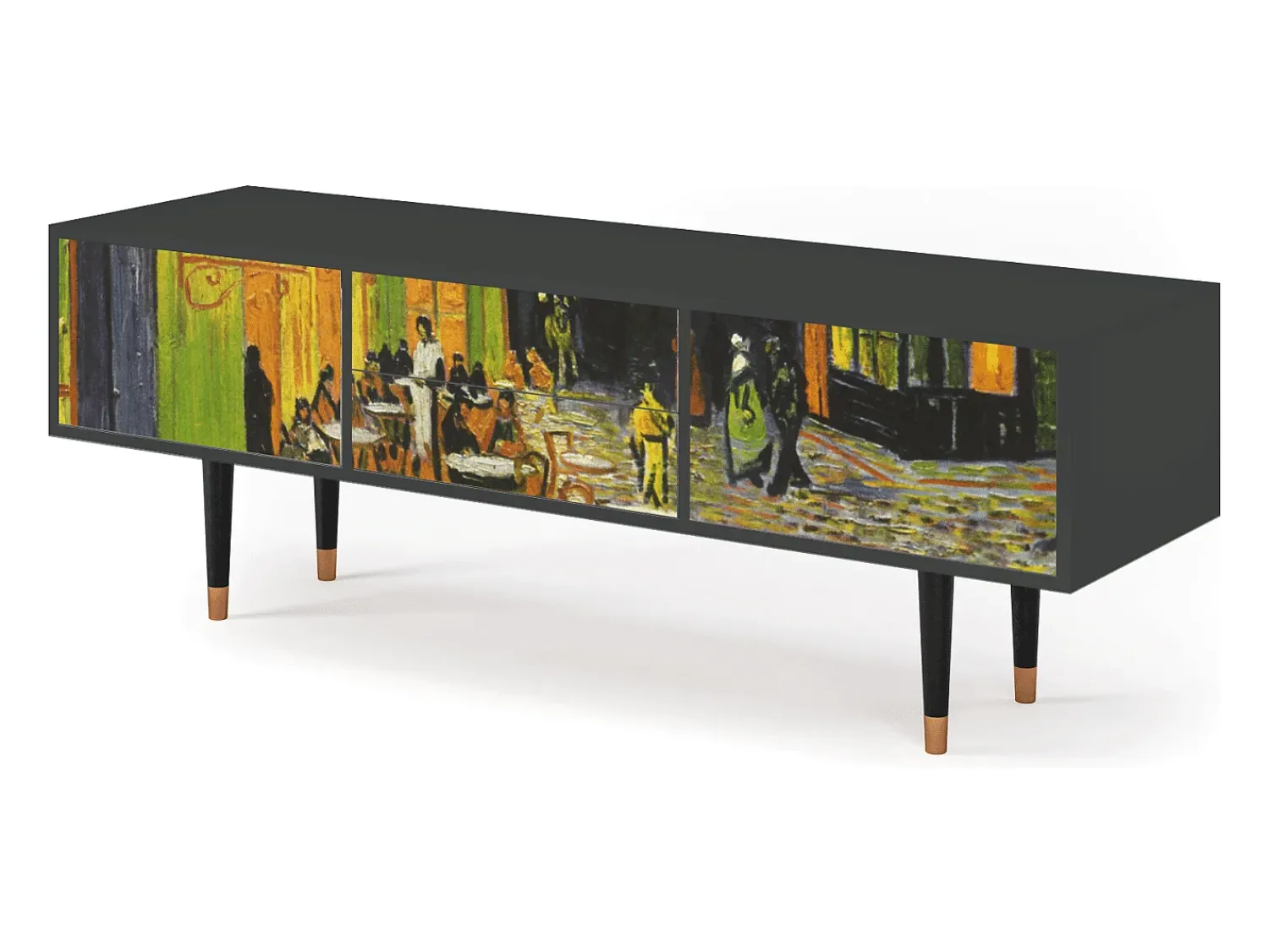 Mueble de TV - 170х59х48 cm - T4 - Café Terrace at Night, Antracite^ Móvel De Tv