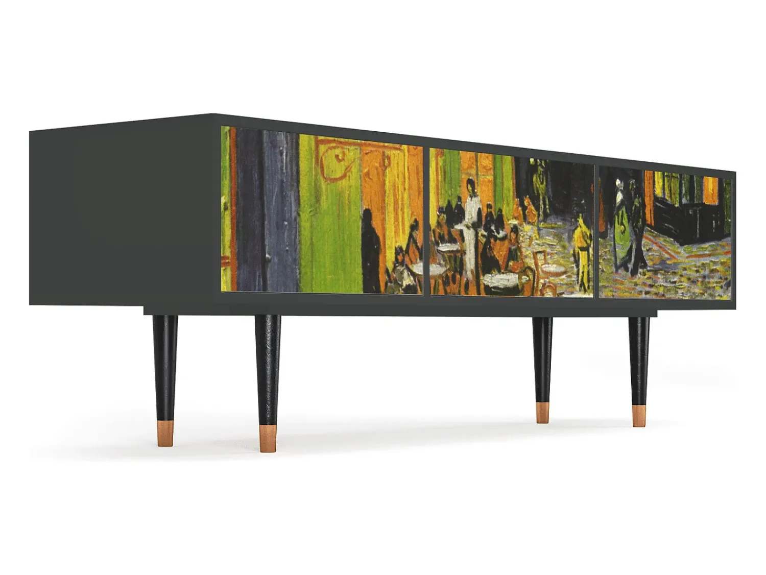 Mueble de TV - 170х59х48 cm - T4 - Café Terrace at Night, Antracite^ Móvel De Tv