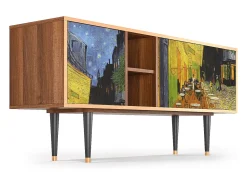 Mueble de TV - 150х69х41 cm - T5 - Café Terrace at Night, Nogueira^ Móvel De Tv