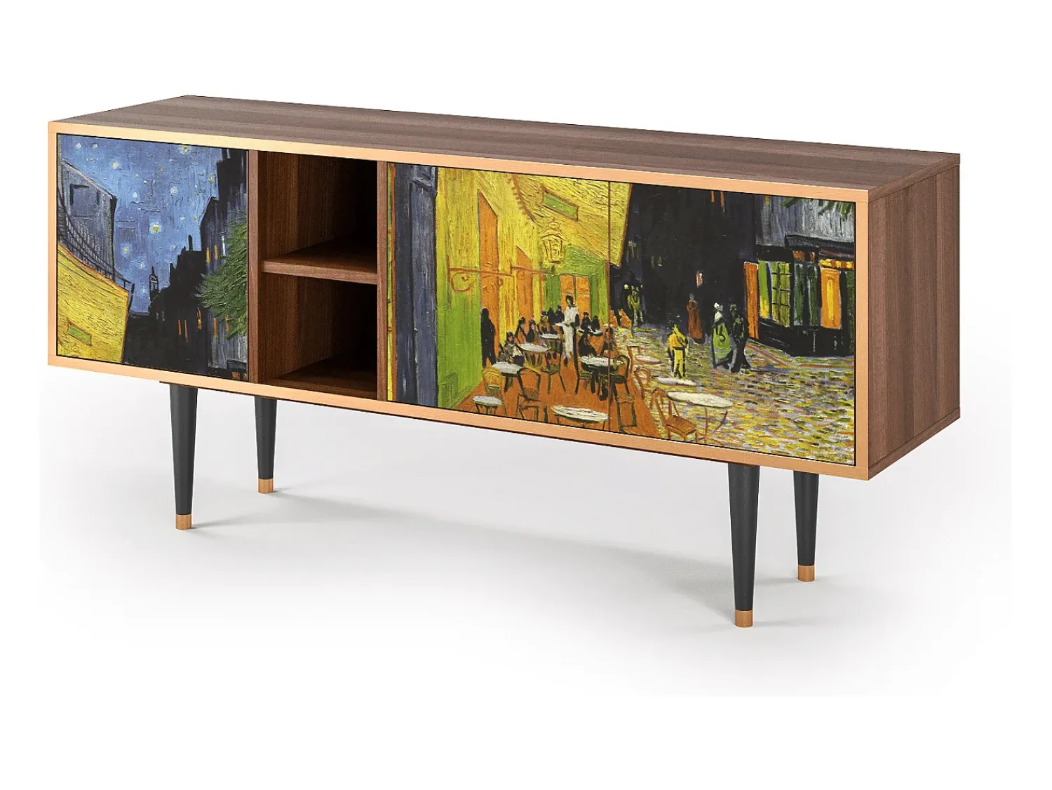 Mueble de TV - 150х69х41 cm - T5 - Café Terrace at Night, Nogueira^ Móvel De Tv