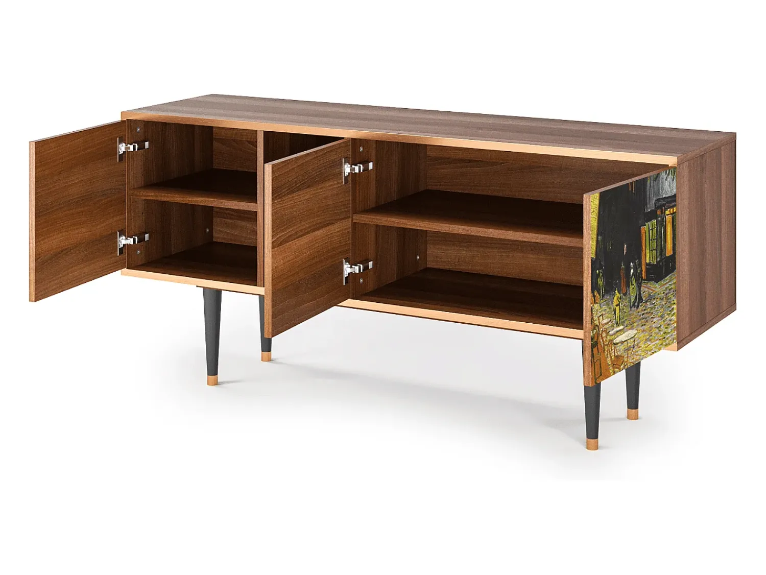 Mueble de TV - 150х69х41 cm - T5 - Café Terrace at Night, Nogueira^ Móvel De Tv