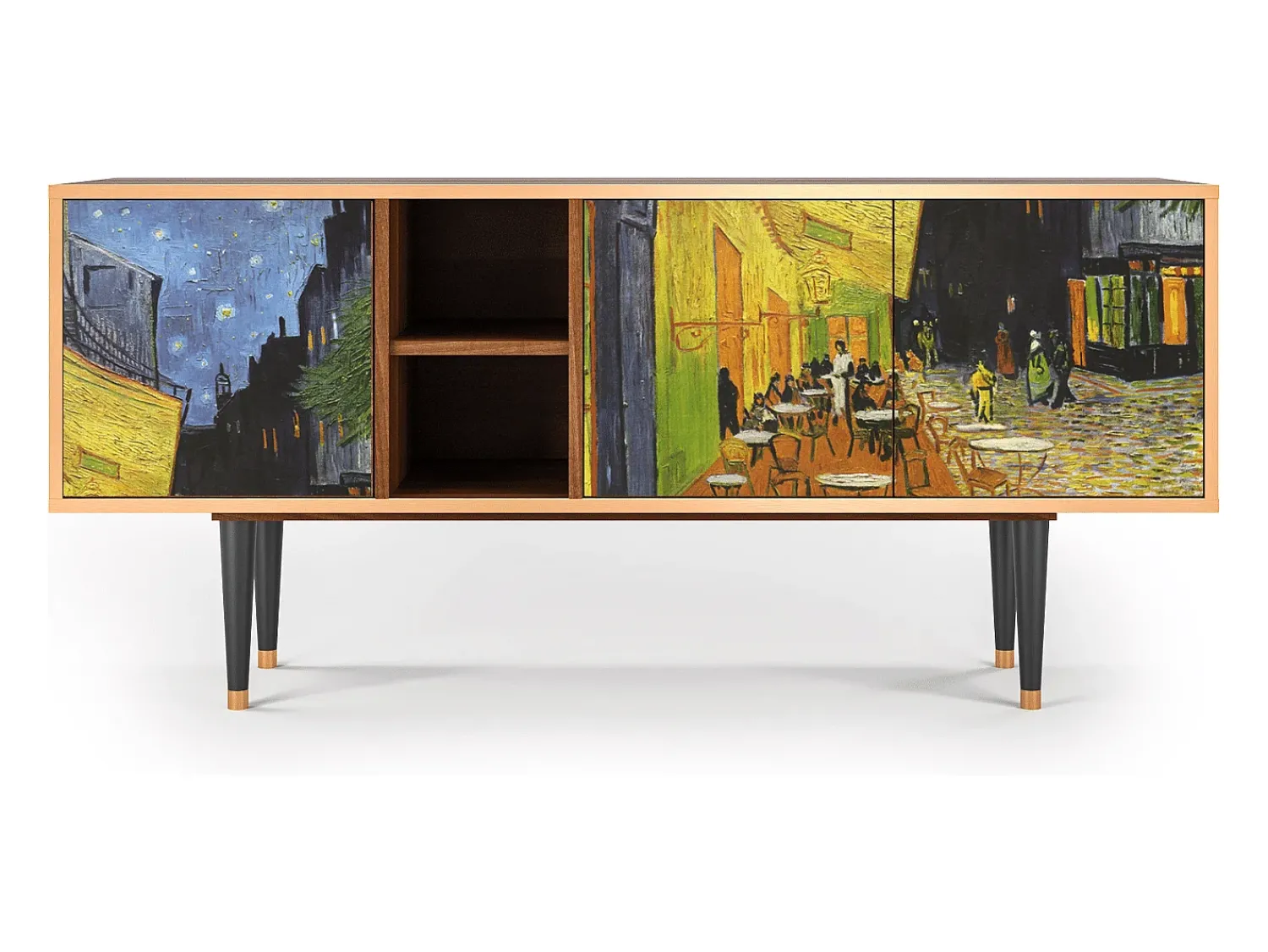 Mueble de TV - 150х69х41 cm - T5 - Café Terrace at Night, Nogueira^ Móvel De Tv